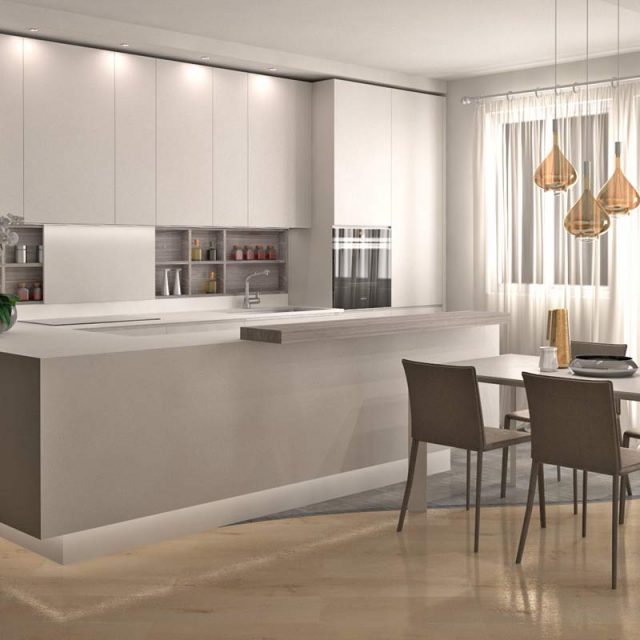 render cucina stile minimal