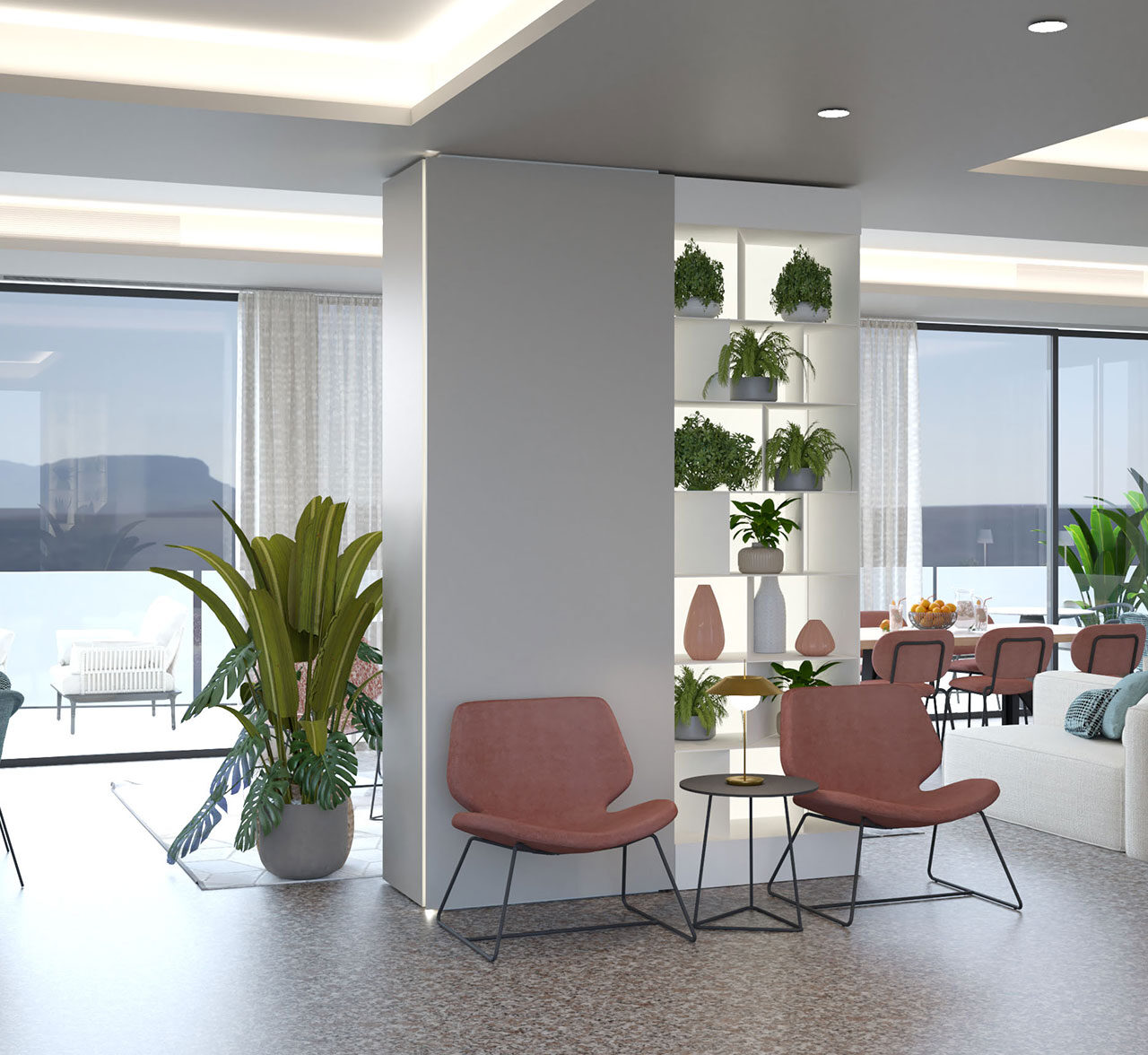 progettazione-rendering-bar-hotel-gruppo5 Progetto 3d arredamenti su misura per lobby lounge hotel